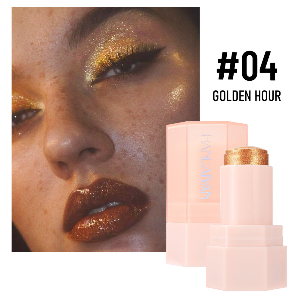 (9g, 04) Highlight 6-color fine shimmer jelly highlight stick to brighten the body and highlight the light