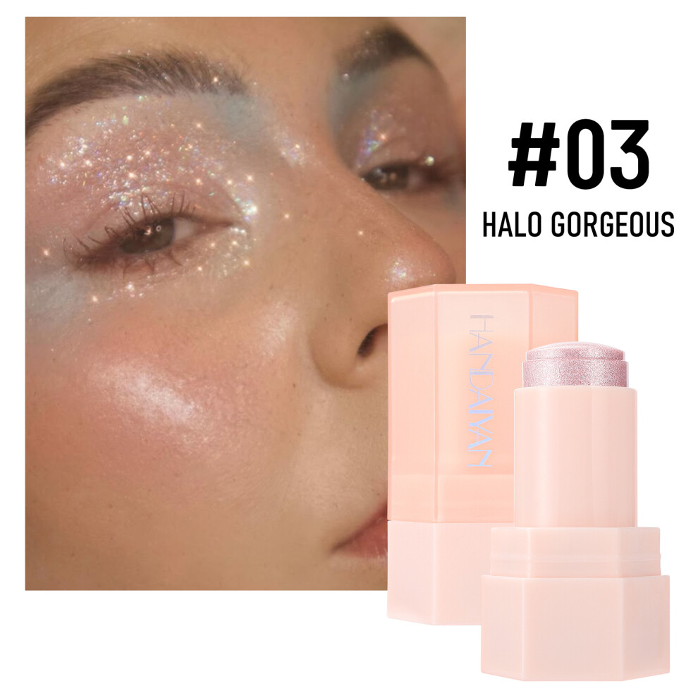 (9g, 03) Highlight 6-color fine shimmer jelly highlight stick to brighten the body and highlight the light