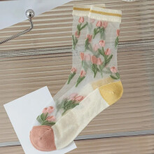 (Little flowers) Floral Summer Socks - Silky Thin & Breathable