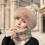 (Khaki) Winter Plush Hat with Neck Warmer - Warm Gift 1