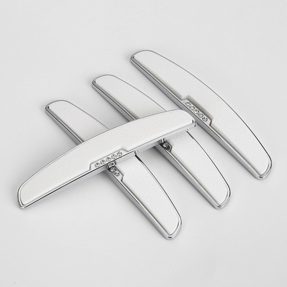 (White) 4Pcs Car Door Edge Guards Scratch Protector White 6424024582412