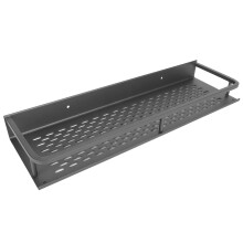 Mensola da bagno in alluminio grigio da 40 cm da parete - senza foratura e con foro di scarico