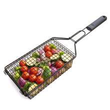 GEEZY Deep BBQ Grill Basket Non Stick Barbecue Grilling Rack Meat Camping Accessories
