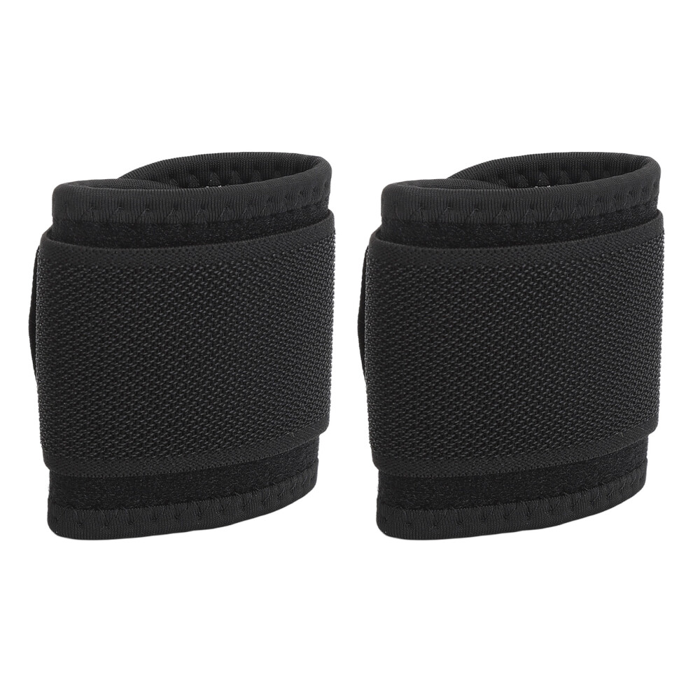 Black 2Pcs Adjustable Breathable Elastic Wrist Wraps For Fitness Sports