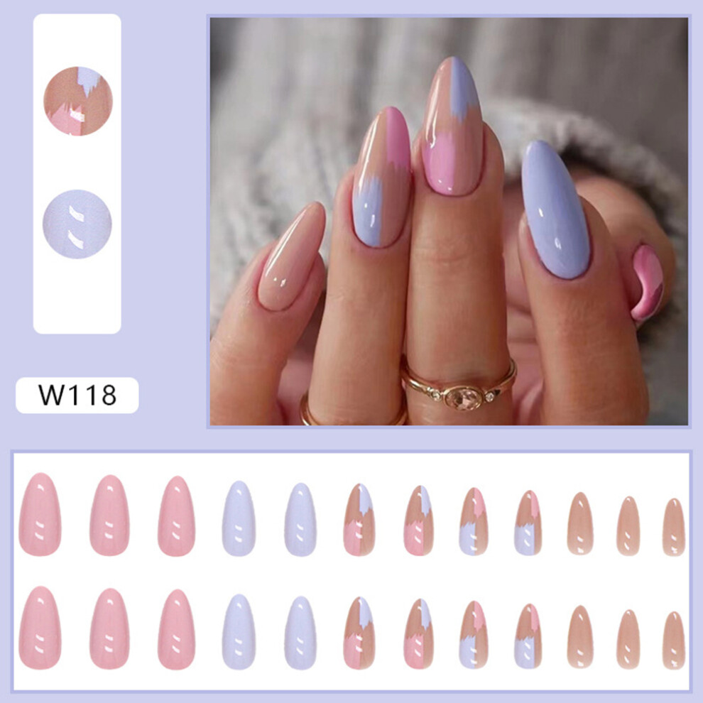 Bright-Home (Standard) Gentle Contrasting Colors Water Drop Fake Nail Long Lasting Safe Material Waterproof False Nails For Stage Performance W