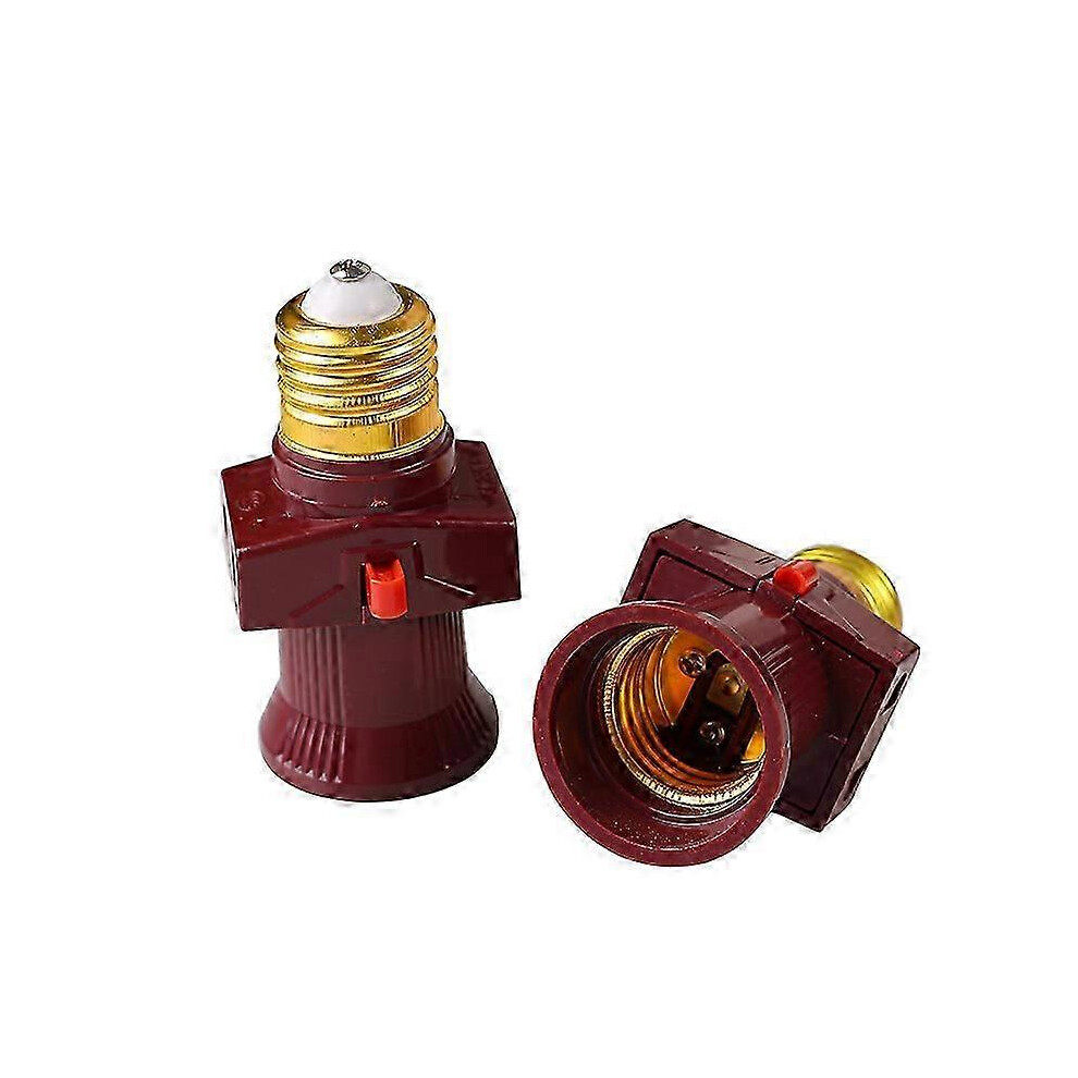 E27 Socket Adapter 2-Pack With Switch, Converts Light Socket To Eu Power Outlet, 6A 250V, Bakelite Copper Construction 6901508305489