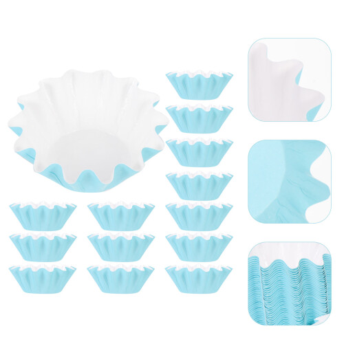 200Pcs Sky-Blue Baking Paper Cupcake Liners for Baking and Treats 2