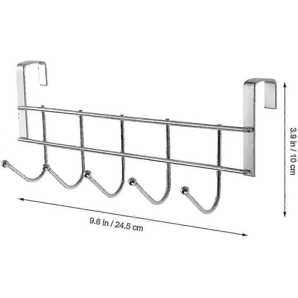 Hook Rail Stainless Steel Door Hook Coat Hook Coat Hanger With 5 Hooks-image