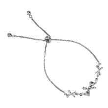 Bracelet à chaîne ajustable en acier titane léger avec nœud papillon, pour filles