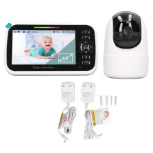 Kabellose Babyphone-Kamera mit Zwei-Wege-Audio, Temperatursensor, Schlafliedern, Full-HD-Video und Nachtsicht für die Sicherheit Ihres Babys