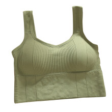 Full Coverage Seamless Green Wireless Sports Bra for Daily Wear