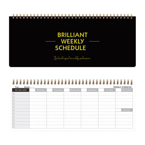 (Black) Weekly Planner Notebook for Business & Study