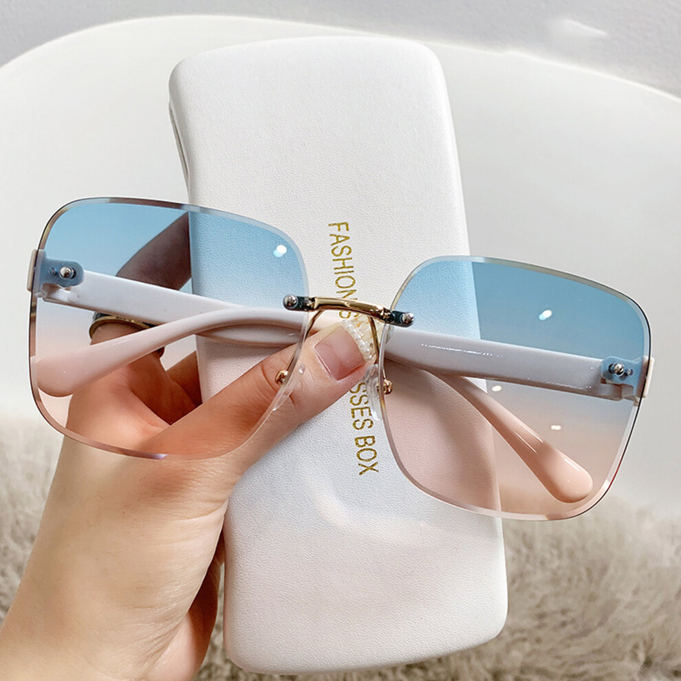Dachuang Beauty Blue/Pink ( And Pink) Sport Rimless Uv Sunglasses For Women