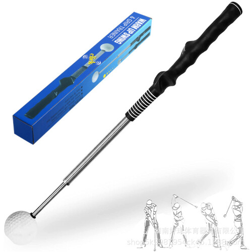 (Sky blue) Golf Swing Trainer, Adjustable Length Swing Practice Aid with Sound Feedback, Portable Training Stick for Beginners 1