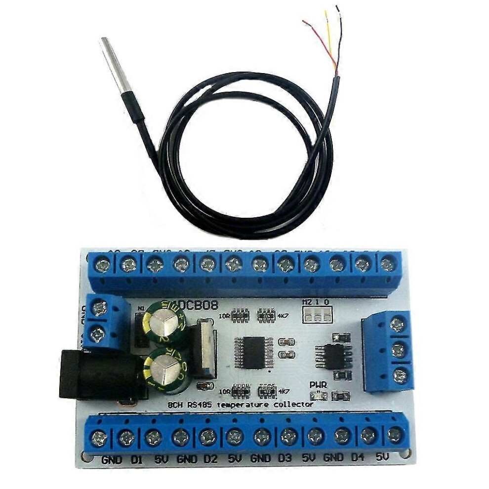 8-Channel Temperature Sensor Module With Ds18b20 And Rs485 Modbus Rtu Support For Industrial Plc System 6901508260115