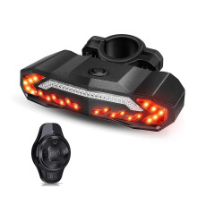 Bicycle Alarm Taillight, USB Rechargeable with 110dB Loud Alarm, Waterproof Bike Tail Light, 6 Lighting Modes, Wireless Remote Control