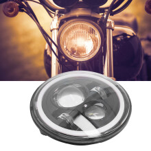 7 Inch 6000K LED Motorcycle Headlight, 6000LM, Black