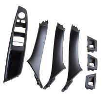Car Interior Door Handle Compatible with BMW 5 Series F10 F11 Black ABS Replacement Part