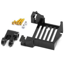 Soporte y Palanca de Dirección para Servo Escala 1:10 Compatible con 7749, Aleación de Aluminio Negro