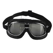 Gafas de moto con lente antiarañazos, material ABS, color negro plateado, marrón o negro, campo de visión amplio