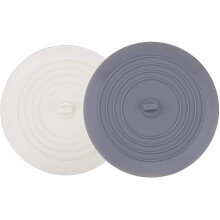 Sink Stopper 6 Inch Silicone Universal Drain Cover Plug for Kitchen Bathroom, Black Flat Lid 2-Pack