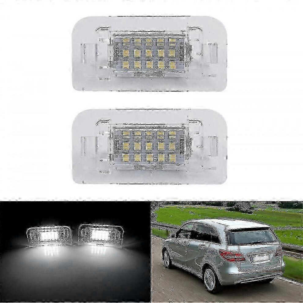Led License Plate Lights Compatible With Mercedes-Benz B-Class W246 W242, 6000K Xenon Plug And Play White 6901508265448