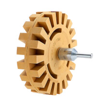 Meule de décapage caoutchouc 100x100mm compatible avec perceuses 1/4 de pouce pour retirer autocollants et vinyle