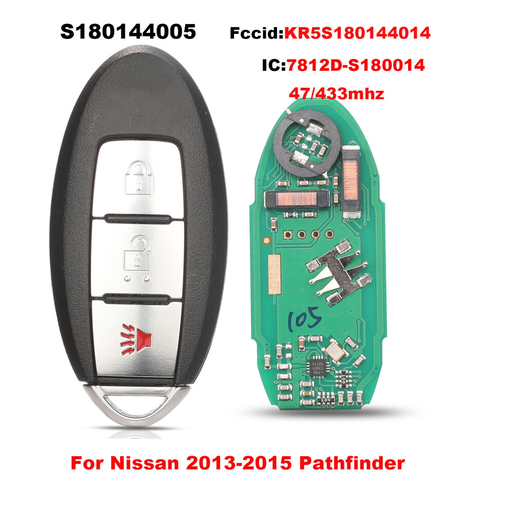 S180144005 Kr5s180144014 7812D-S180014 For Nissan Pathfinder 2013-2015 Remote Car Key Shell Id47chip 433Mhz 6935161687033