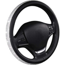 Steering Wheel Cover Universal 38cm Red PU Leather Compatible with Most Cars, SUVs, Trucks