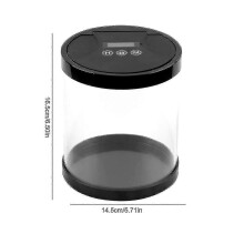 Timed Lock Box for Addiction Control, White Plastic Storage Box with Digital Timer for Phone, Snacks Cigarettes (15x16.5cm)