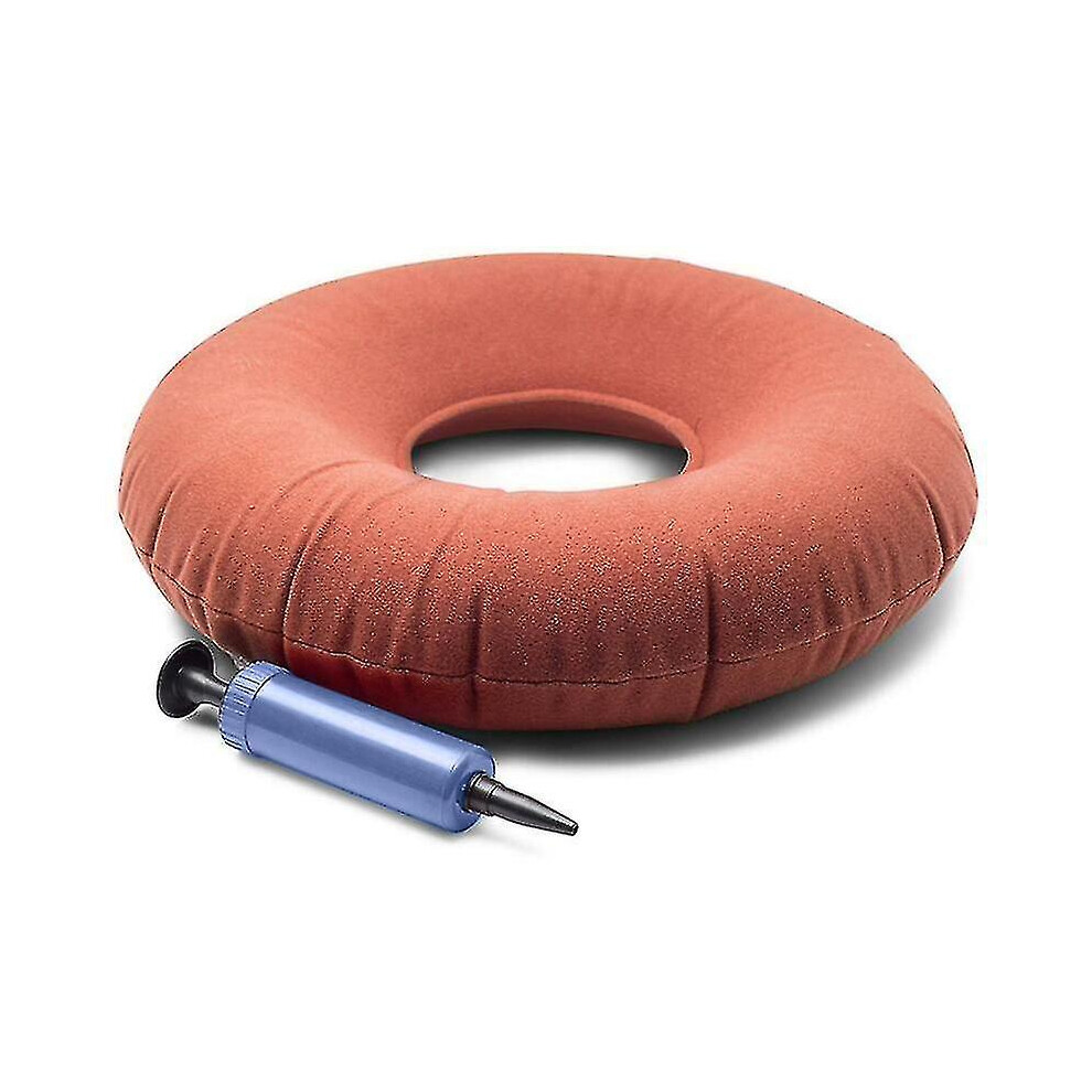 Inflatable Ring Cushion for Haemorrhoid Tailbone Pain Relief, 38cm Diameter, Supports up to 120kg, Portable Donut Pillow with Pump