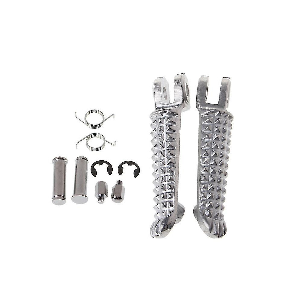 Motorcycle Footrests Aluminium Compatible With Yamaha Yzf R1 R6 R6s With Mounting Hardware Kit Silver 6901508277434