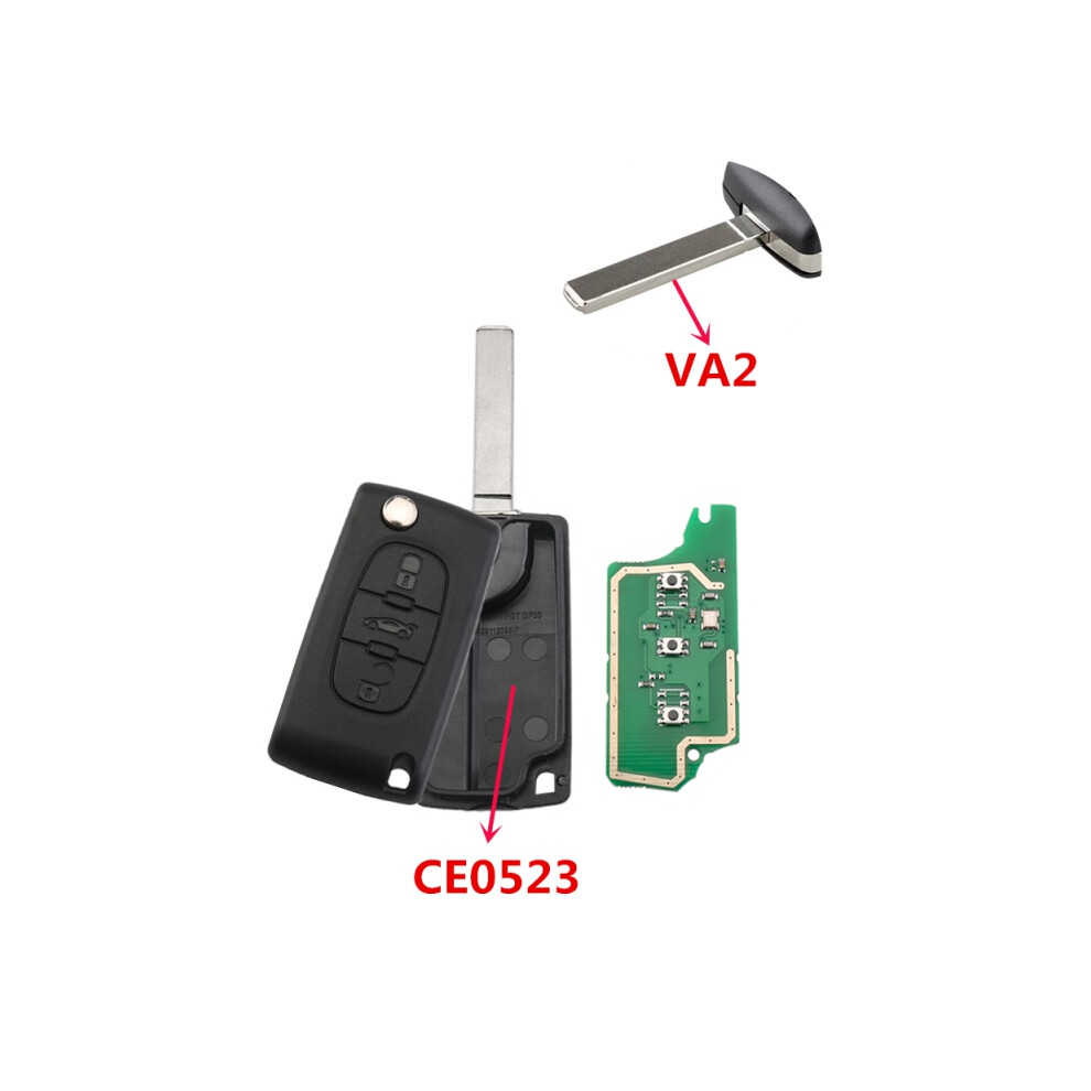 3Btn Remote Car Key For Peugeot 407 407 307 308 607 Sw For Citroen C2 C3 C4 C5 Va2 433Mhz Id46 Ce0523 Light 6935161670936
