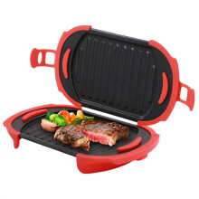 Suitable for Microwave Adjustable Barbecue Grill Panini Press, Sandwich Machine, Toast, Waffles, Sandwiches Grilled Meat