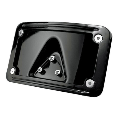 Licence Plate Frame compatible with Harley Softail, Black Plastic, 3-Hole Mount Holder Rack Accessory