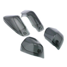 Blinkerabdeckungen, passend für Kawasaki ZZR400 und ZZR600, 4er-Set für vorne und hinten, Baujahre 1993–2006, schwarz