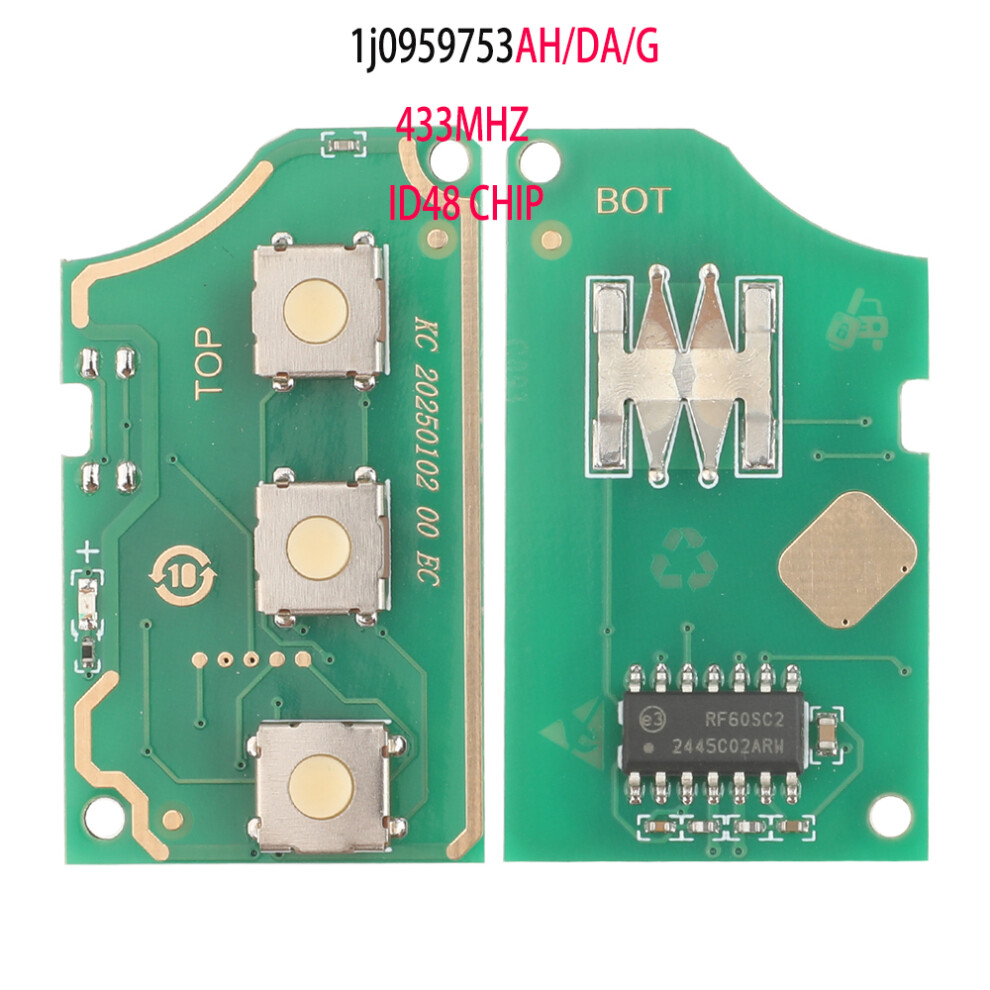 Remote Flip Car Key Shell For Vw Golf Passat Polo Jetta Touran Bora Sharan 1J0959753ah,1K0959753da,1K0959753g 433Mhz 6935161685947