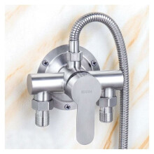 Thermostatische mengkraan van roestvrij staal, 9,2 cm basis, G1/2 inch, voor douchebak, met temperatuurregeling en drukbalancering.