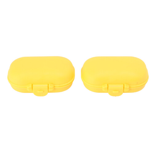 7PCS Portable Mini Medicine Case, 4 Compartments, Yellow
