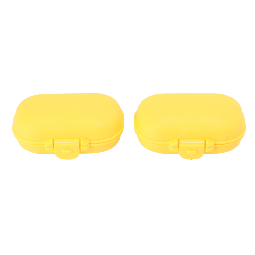 7PCS Portable Mini Medicine Case, 4 Compartments, Yellow