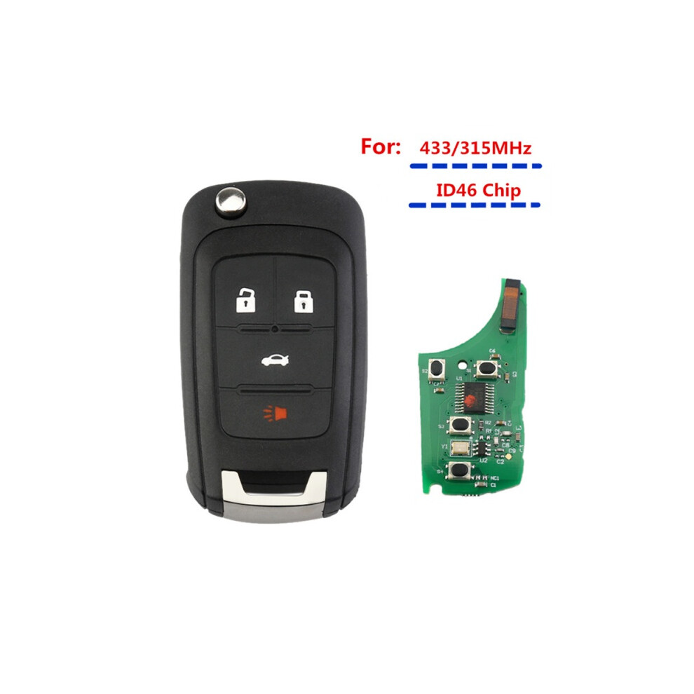 315/433Mhz 4 Button Id46 Chip Flip Car Remote Key For Chevrolet Malibu Cruze Aveo Spark Sail Impala Equinox 6935161670875