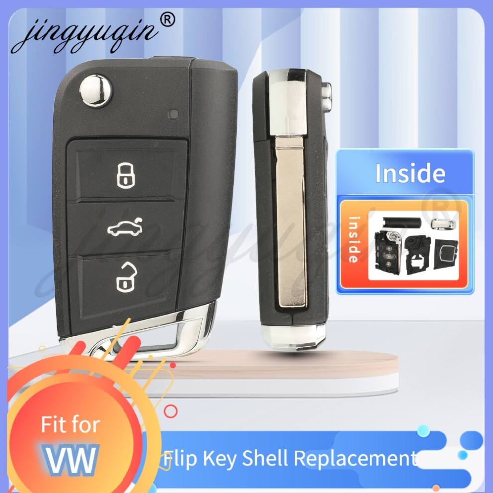 Remote Car Key Shell Fob For Volkswagen Vw Golf Polo T-Cross 2017-2021 Skoda Seat Hu162t 3Buttons Keyless Housing Case 6935161685473