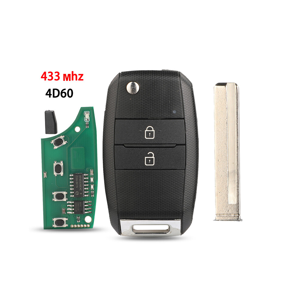 Remote Car Key Shell Fob 433Mhz 4D60 For Kia Picanto 2015 Full Key Folding Flid 6935161685459