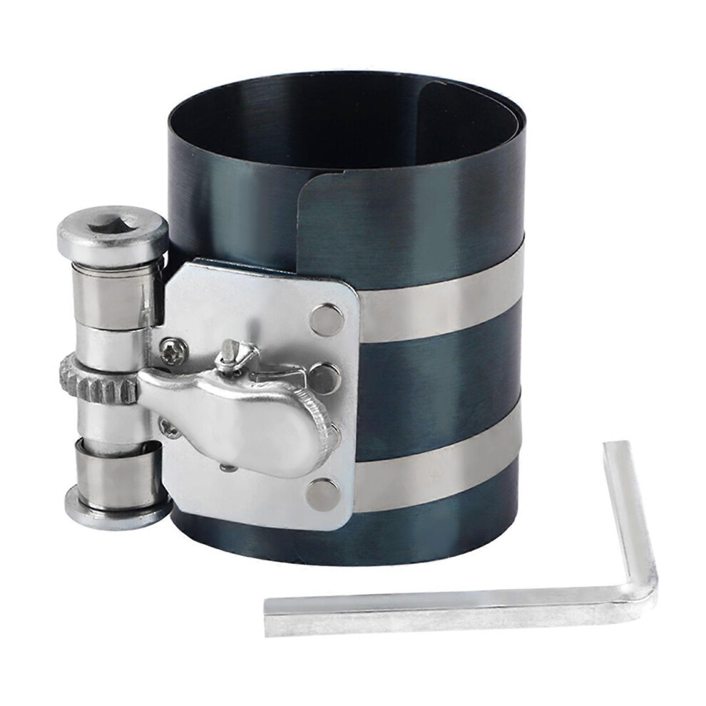 Piston Ring Compressor, Ratcheting Type Compatible With Universal Engine Cylinders 53-175Mm, Manganese Steel Tool With Wrench 6901508300491