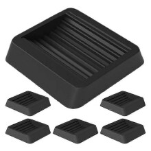 Chair Wheel Stopper, Non-Slip TPU Pad for Office Home Furniture, 6-Pack Black, 8x8x2cm, Secure Fixation for Casters