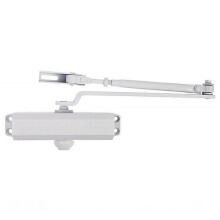 Door Closer Silent Automatic 65kg Load Capacity EN-3 Aluminium for Interior Doors with Closing Speed Adjustment White