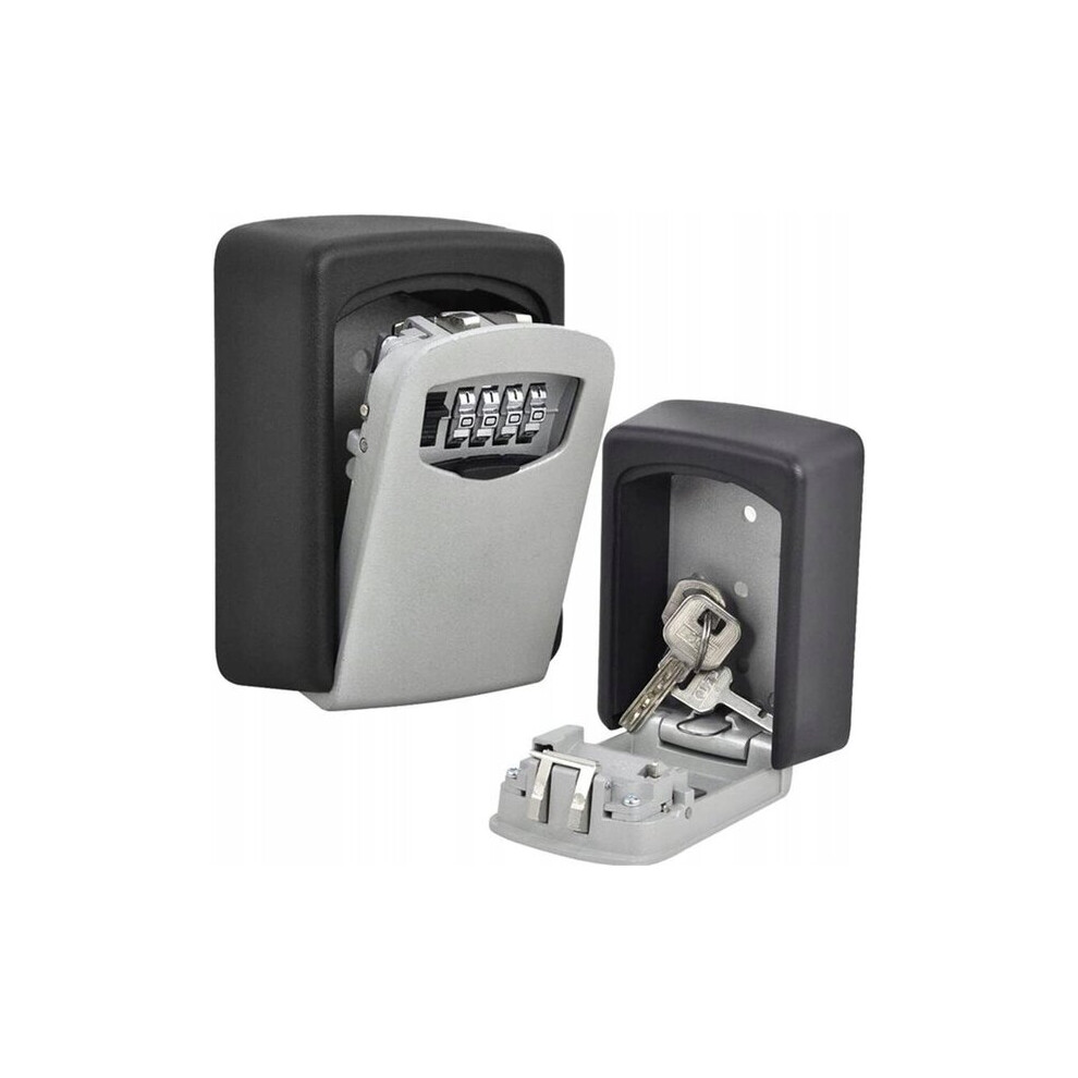 Key Safe Box With Four Digit Combination Lock, Wall Mounted Aluminium Security Cabinet For Keys, 12 Key Capacity Secure Storage 6901508366299