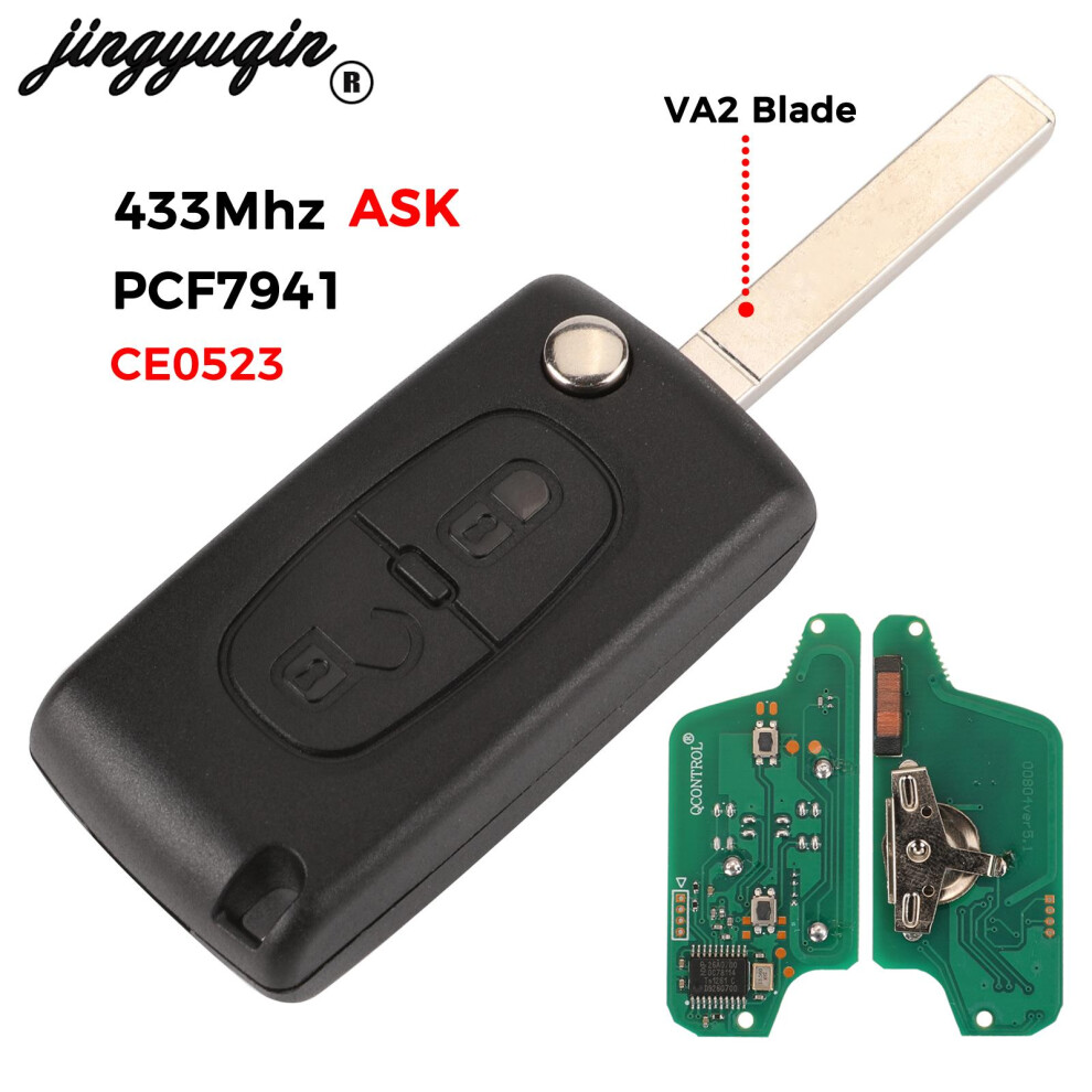 Remote Car Key 433Mhz Pcf7941 Fits For Citroen C2 C3 C4 C5 Berlingo Picasso Id46 Ce0523 Ask 2Buttons Va2 Blabe 6935161684629