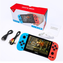 Console per videogiochi retrò con schermo HD da 5,1 pollici, oltre 6.800 giochi integrati, lettore multimediale con uscita TV - Modello X50 MAX