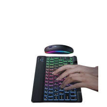 Wireless Keyboard and Mouse Set Compatible with Windows Android iOS Devices, Backlit, Ultra-Slim Design, Bluetooth for Work and Entertainment